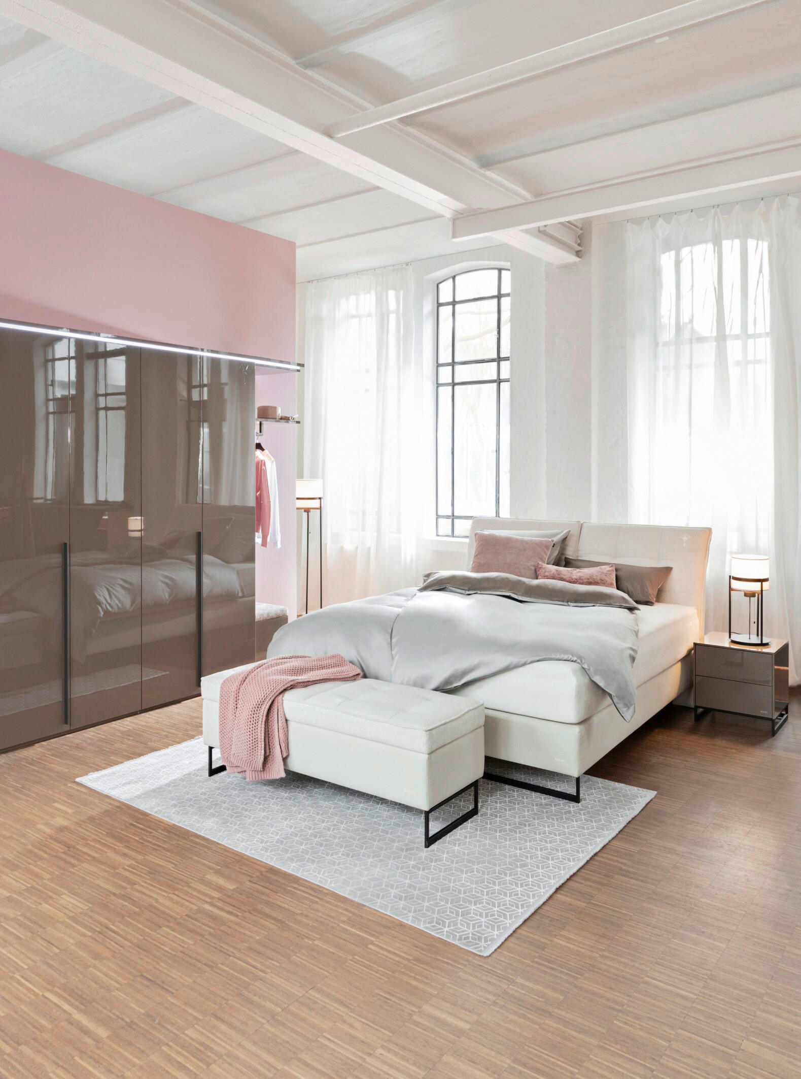 BOXSPRINGBETT 180/200 cm  in Beige  - Beige/Schwarz, Design, Textil/Metall (180/200cm) - Joop!