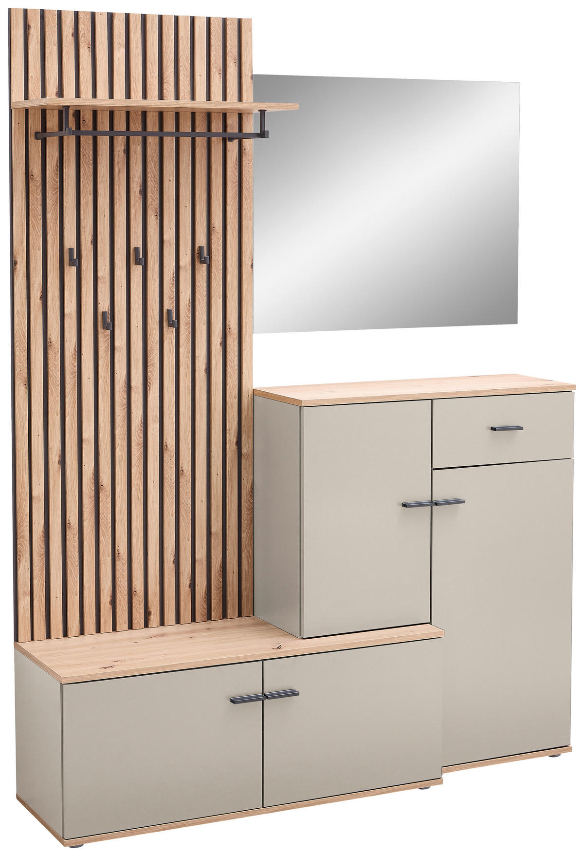 GARDEROBE  in 148/199/38 cm  - Kaschmir/Eiche Artisan, Design, Glas/Holzwerkstoff (148/199/38cm) - Xora