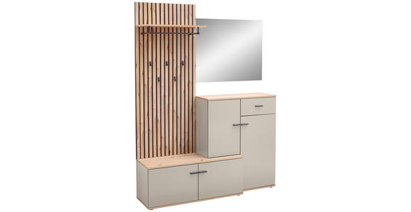 GARDEROBE in 148/199/38 cm - Kaschmir/Eiche Artisan, Design, Glas/Holzwerkstoff (148/199/38cm) - Xora