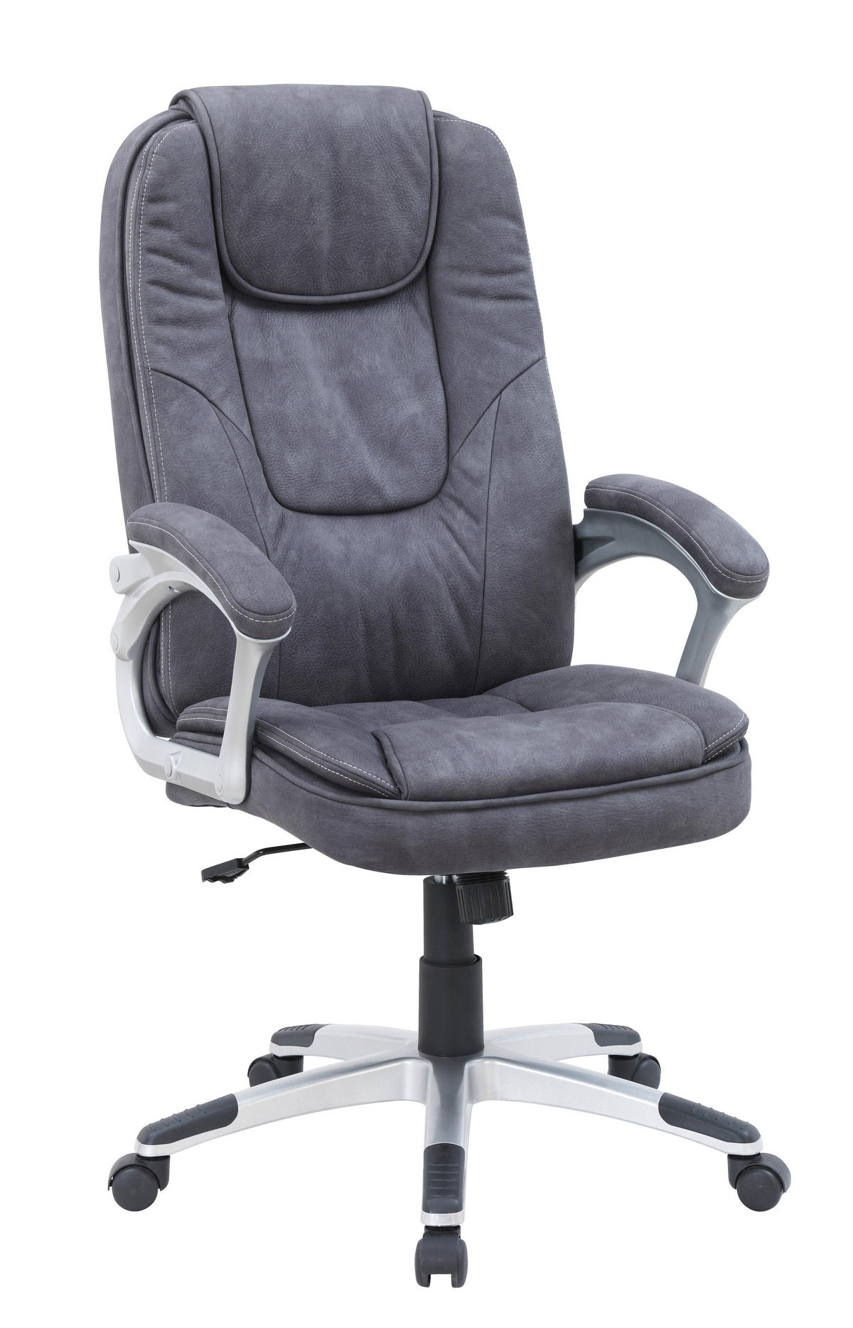 KONTORSSTOL  i mikrofiber grå  - vit/silver, Klassisk, metall/textil (62/115-125/71cm) - Xora