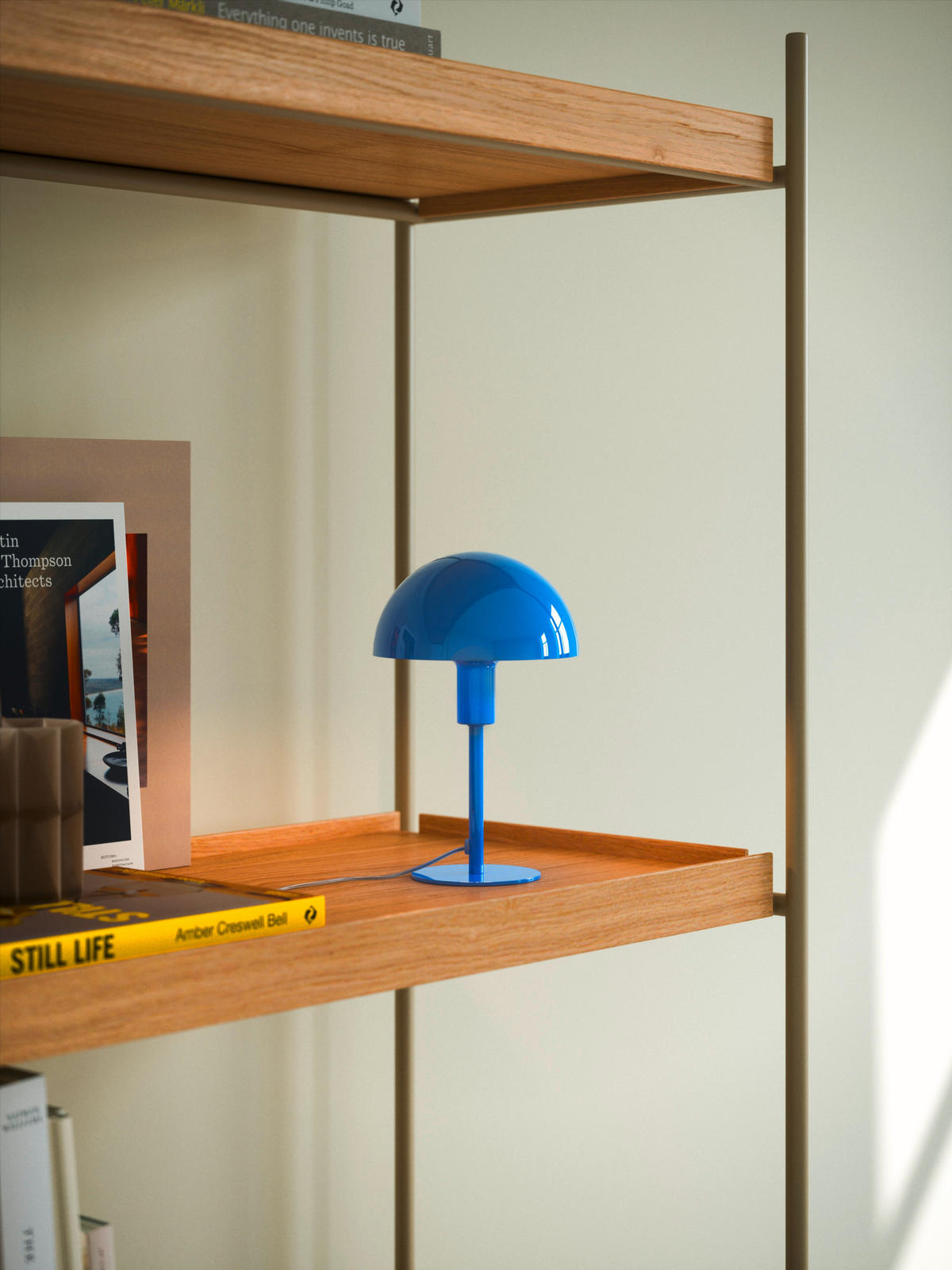 STOLNÍ LAMPA, E14, 16/25 cm  - modrá, Design, kov (16/25cm) - Nordlux