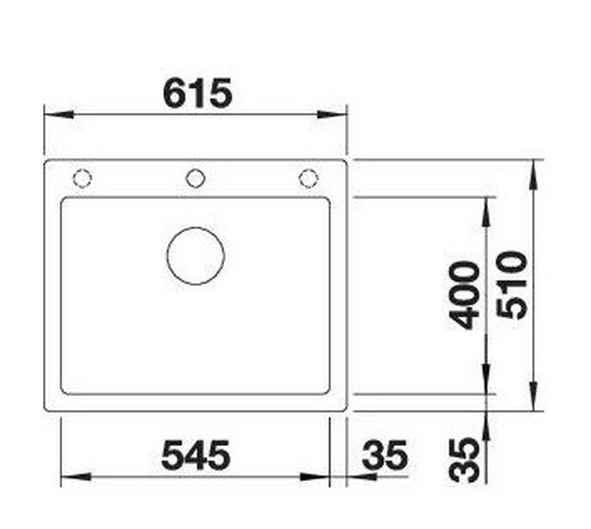 SPÜLE 523686  - Anthrazit, Basics, Stein (61,5/22/51cm) - Blanco