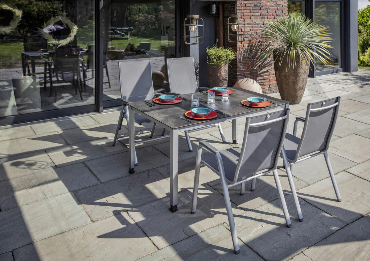 KLAPPSESSEL Netzbespannung Anthrazit, Silberfarben  - Anthrazit/Silberfarben, Basics, Textil/Metall (70/114/62cm) - Kettler