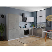 HÖRNKÖK 310/172 cm  i vit, grå  - stålfärgad/vit, Basics, metall/trämaterial (310/172cm) - Respekta