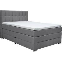 POSTELJA BOXSPRING 140 cm   x 200 cm  , tekstil siva  - siva/barve aluminija, Konvencionalno, umetna masa/tekstil (140/200cm) - Carryhome
