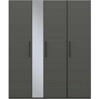 KLEIDERSCHRANK in Graphitfarben  - Anthrazit/Graphitfarben, Design, Glas/Holzwerkstoff (177,6/213,6/59,3cm) - Cantus