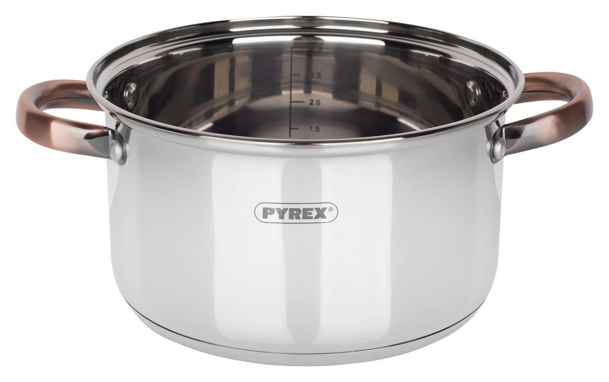 KOCHTOPFSET PYREX COPPER SPECIAL 8-teilig  - Silberfarben/Kupferfarben, Basics, Glas/Metall - Pyrex