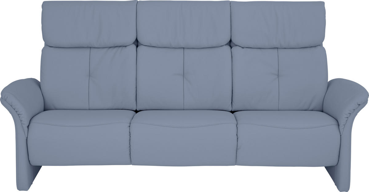 3-SITZER-SOFA Echtleder Hellblau  - Schwarz/Hellblau, KONVENTIONELL, Leder/Kunststoff (209/89/105cm) - Himolla Komfortklass