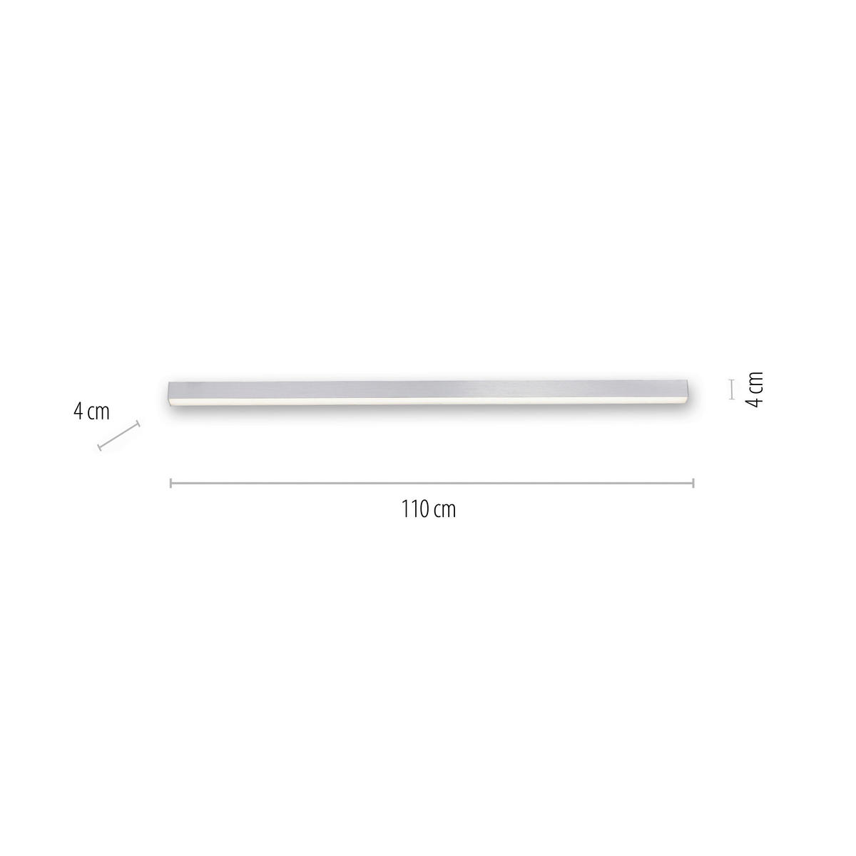 LED-DECKENLEUCHTE Pure Lines 110/3,8/3,9 cm   - Alufarben, Design, Kunststoff/Metall (110/3,8/3,9cm) - Neuhaus PURE