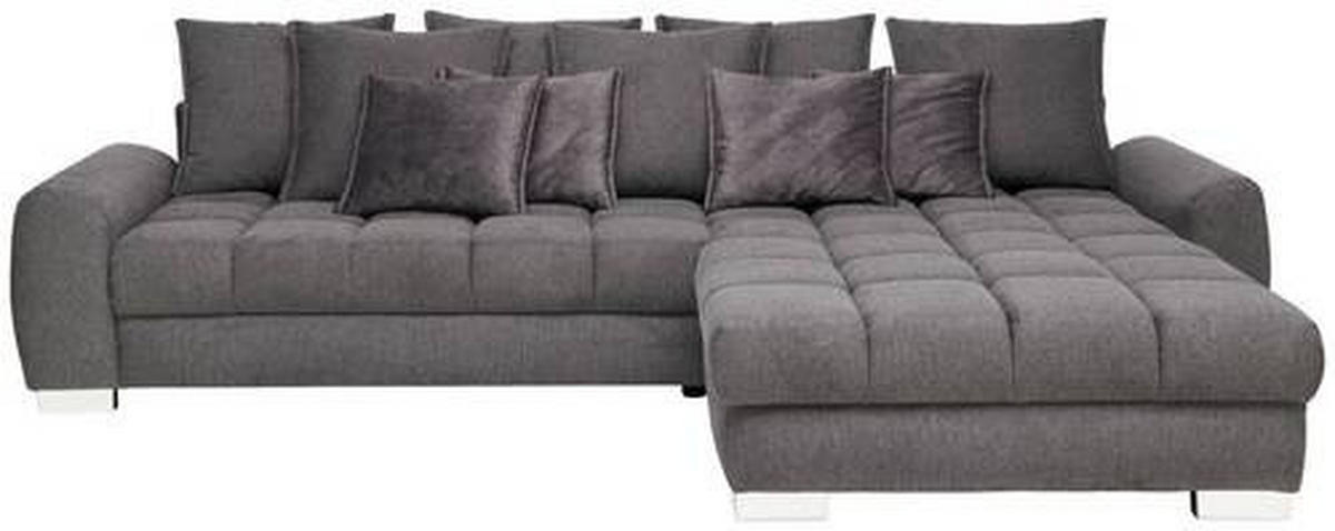 ECKSOFA Anthrazit Webstoff  - Chromfarben/Anthrazit, Design, Kunststoff/Textil (320/226cm) - Carryhome