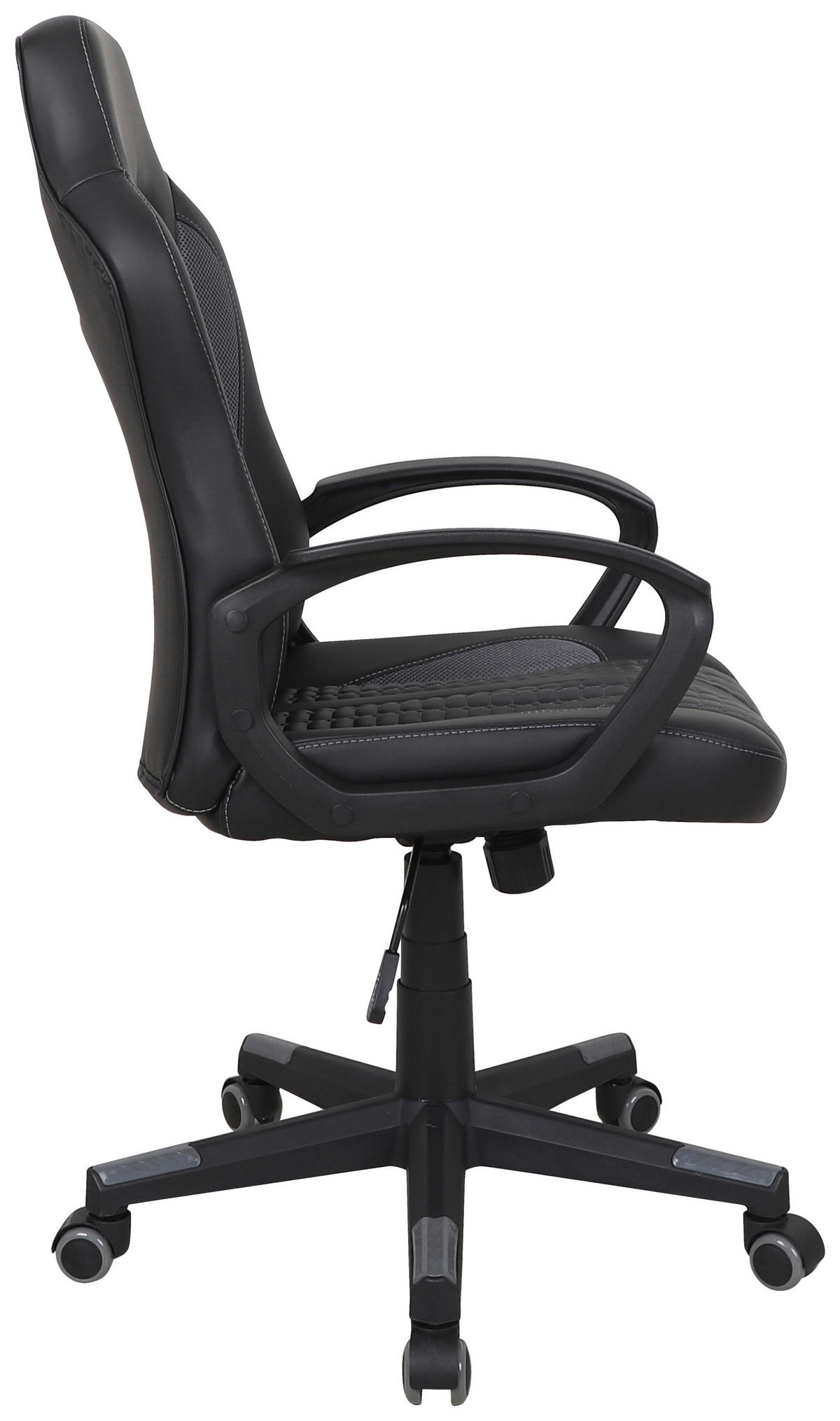GAMINGSTUHL Grau, Schwarz Textil, Kunststoff   - Schwarz/Grau, MODERN, Kunststoff/Textil (56/104-113/64cm) - MID.YOU
