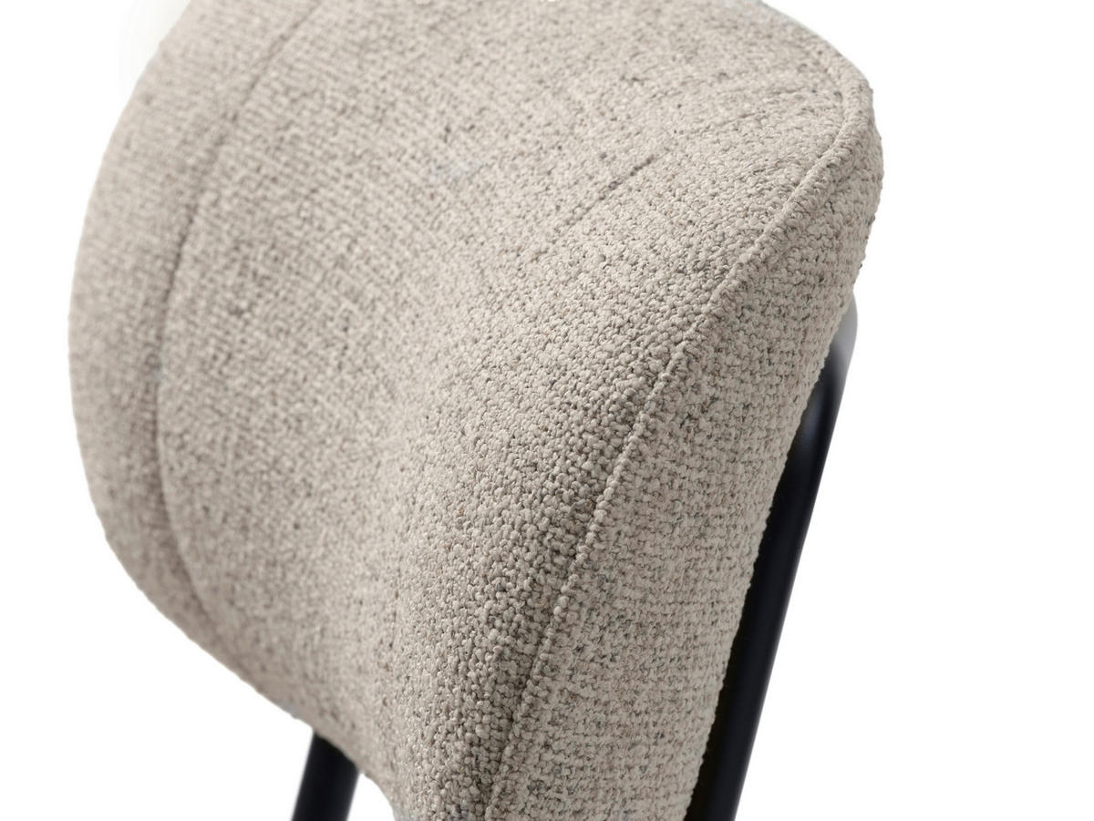 STOL 2 styck  bouclé  cremefärgad  - svart/cremefärgad, Modern, metall/textil (50/98/50cm) - Niels Andersson