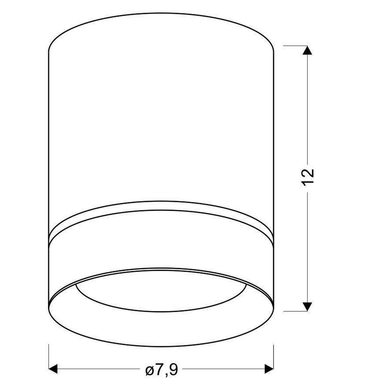 DECKENLEUCHTE Tuba 12/7.9/12 cm   - Weiß, Design, Metall (12/7.9/12cm)