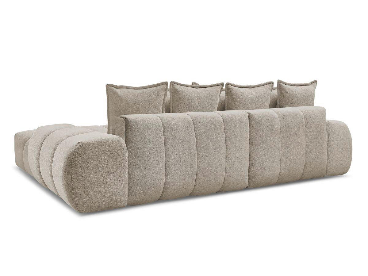 ECKSCHLAFSOFA EVEREST  mit Rücken echt, Armteil links, Armteil rechts Flachgewebe Taupe  - Taupe/Schwarz, MODERN, Kunststoff/Textil (318/180cm) - Livetastic