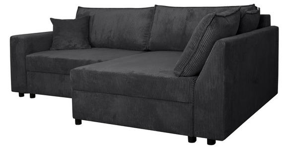 ECKSOFA Anthrazit Cord - Anthrazit/Schwarz, KONVENTIONELL, Kunststoff/Textil (245/153cm) - Carryhome