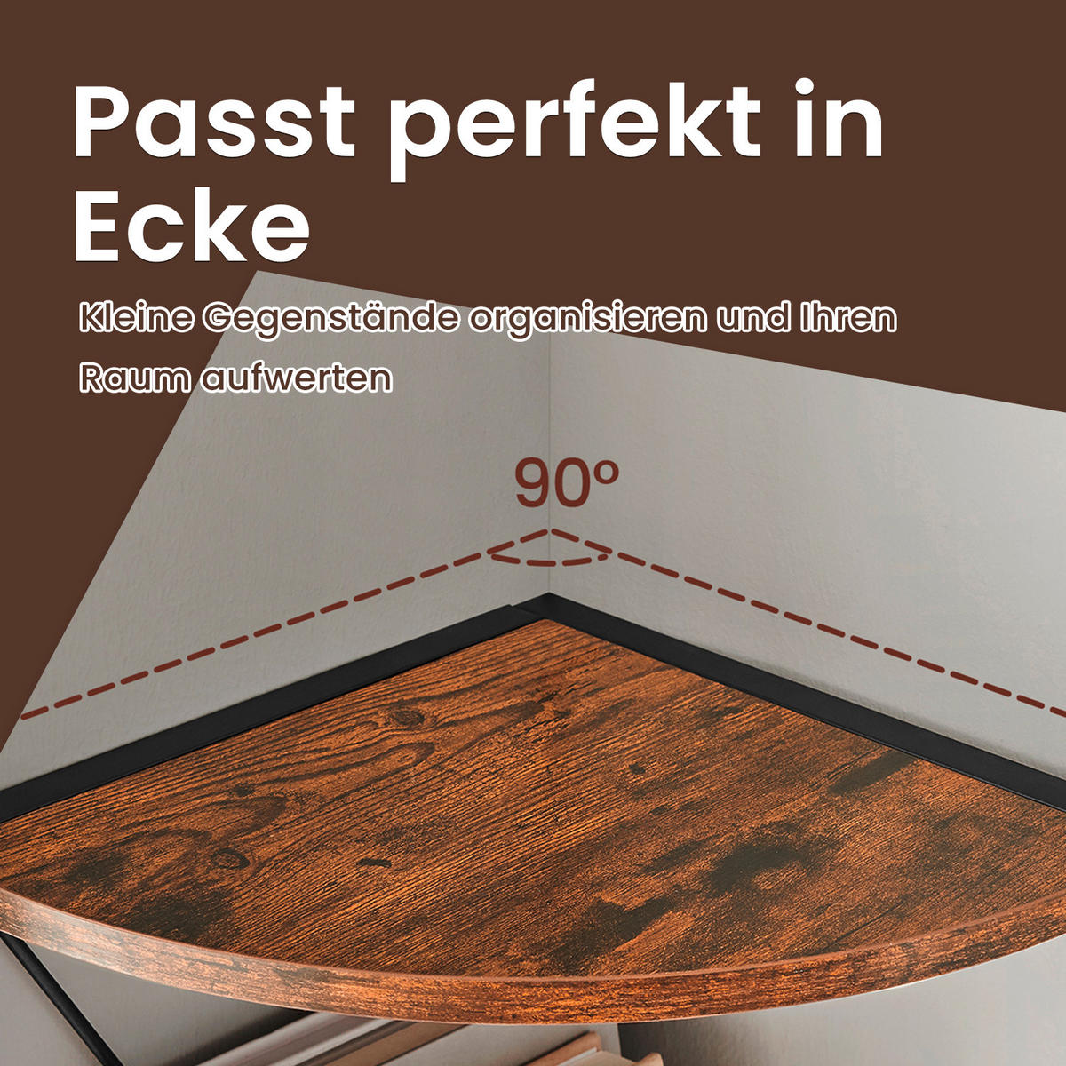 ECKREGAL - Schwarz/Braun, Basics, Holzwerkstoff/Metall (30/160/30cm) - Boxxx