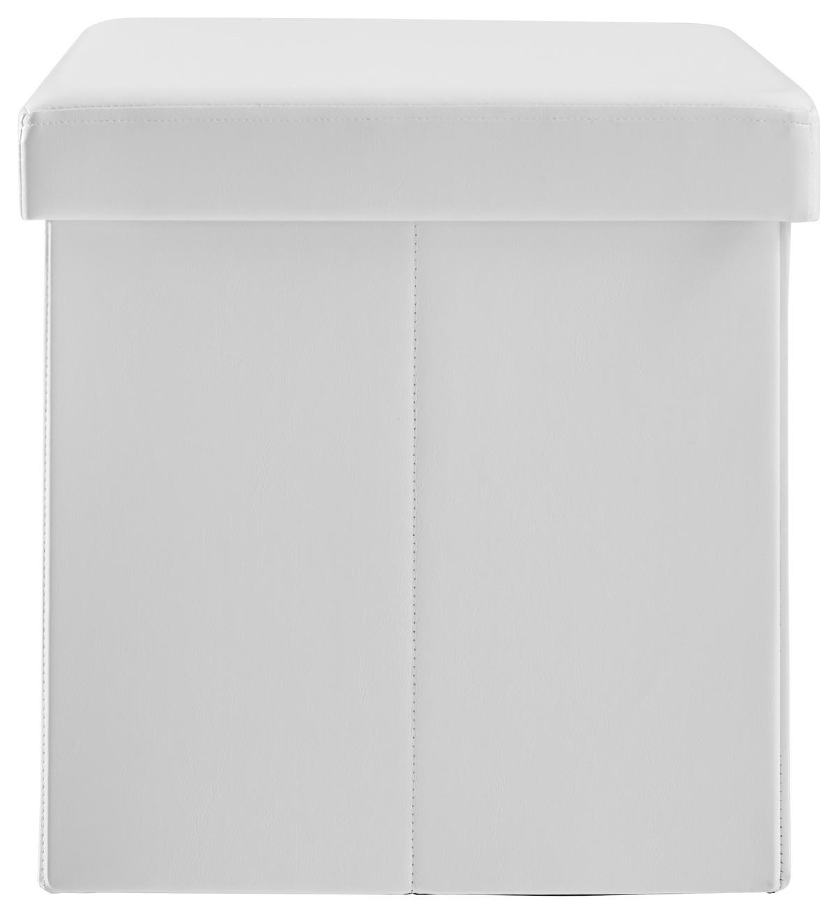 SITZBOX in Textil, Holzwerkstoff Weiss  - Weiss, Basics, Holzwerkstoff/Textil (38/38/38cm) - Carryhome
