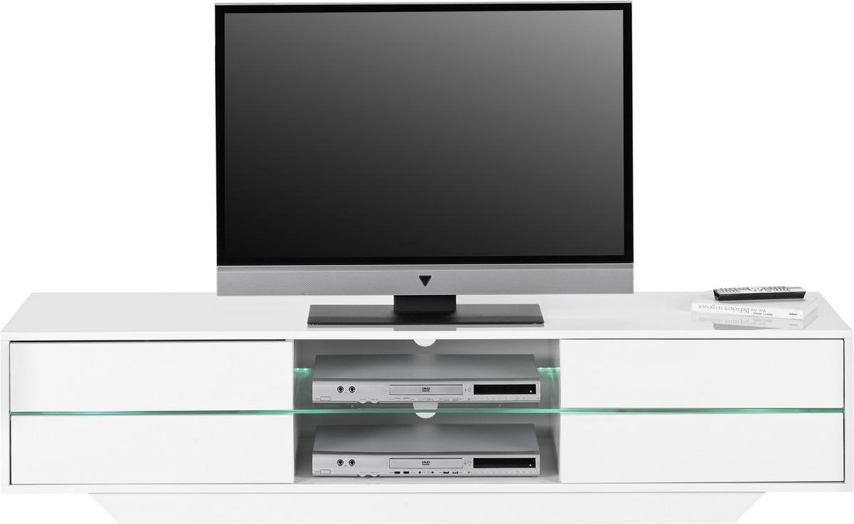 TV-ELEMENT 160/36/40 cm  - Weiss Hochglanz, Design, Glas/Holzwerkstoff (160/36/40cm)