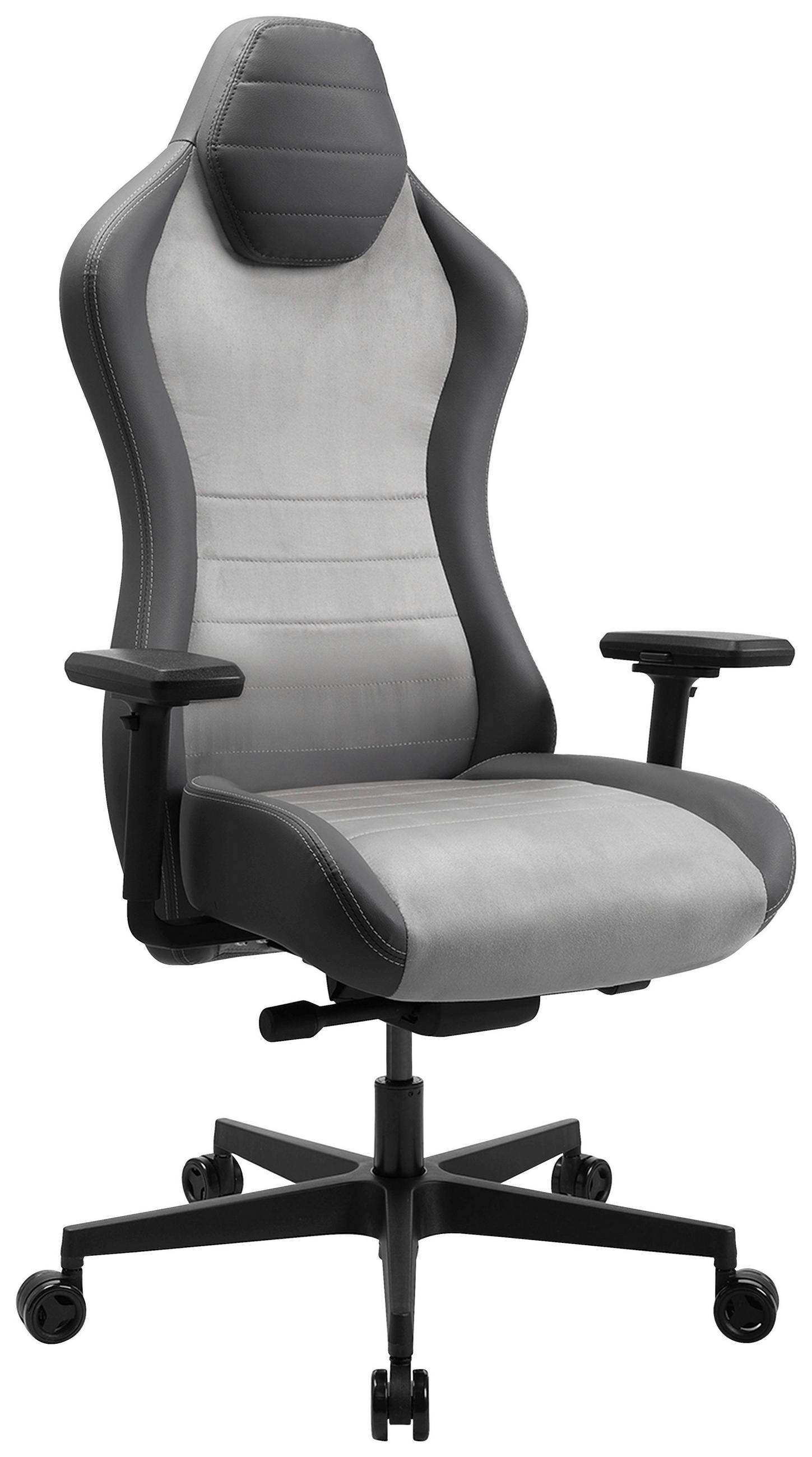 GAMER SZÉK  bőrhatású textil, mikroszál antracit, szürke, türkiz  - türkiz/fekete, Modern, műanyag/textil (70/133-142/65cm) - Topstar