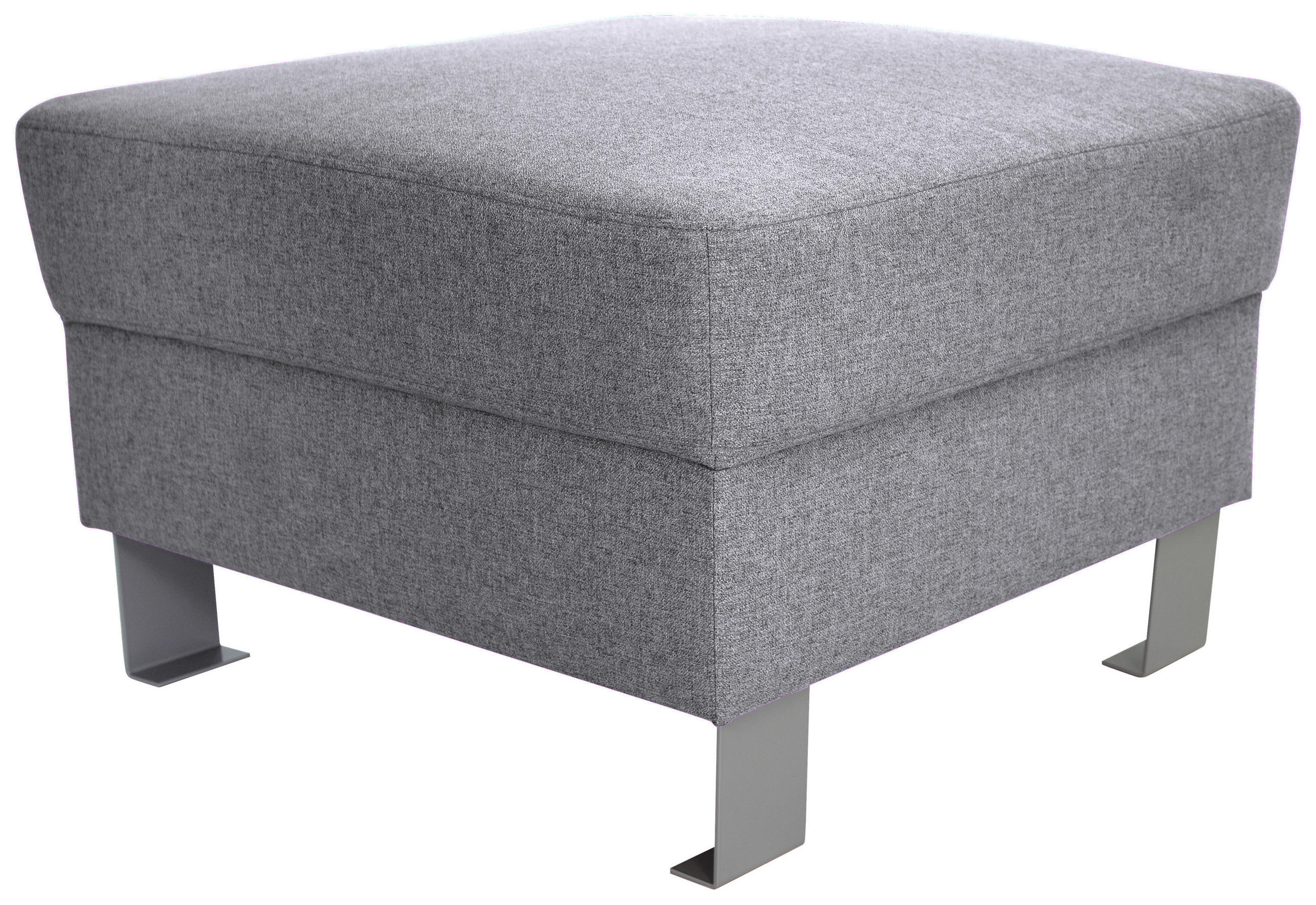 HOCKER Webstoff Hellgrau  - Silberfarben/Hellgrau, Design, Textil/Metall (62/41/62cm) - Xora