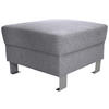 HOCKER in Textil Hellgrau  - Silberfarben/Hellgrau, Design, Textil/Metall (62/41/62cm) - Xora