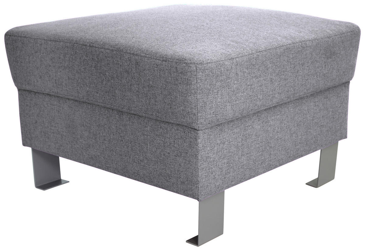 HOCKER Webstoff Hellgrau  - Silberfarben/Hellgrau, Design, Textil/Metall (62/41/62cm) - Xora