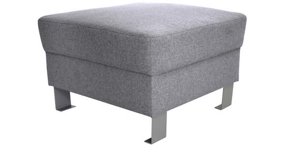 HOCKER in Textil Hellgrau  - Silberfarben/Hellgrau, Design, Textil/Metall (62/41/62cm) - Xora