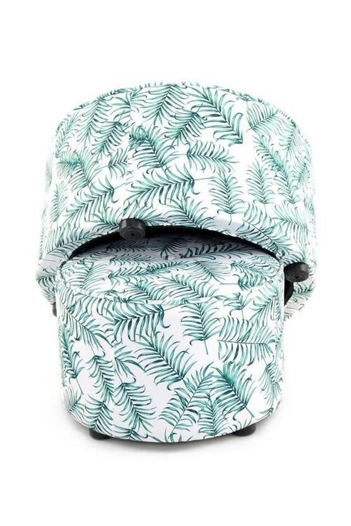 SADA TABURETIEK,  - biela/zelená, Basics, textil/plast (45+58cm)