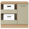 UNTERSCHRANK 100/91,8/58 cm   - Salbeigrün/Eichefarben, Basics, Holzwerkstoff/Metall (100/91,8/58cm) - Impuls
