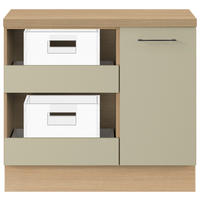 UNTERSCHRANK 100/91,8/58 cm   - Salbeigrün/Eichefarben, Basics, Holzwerkstoff/Metall (100/91,8/58cm) - Impuls
