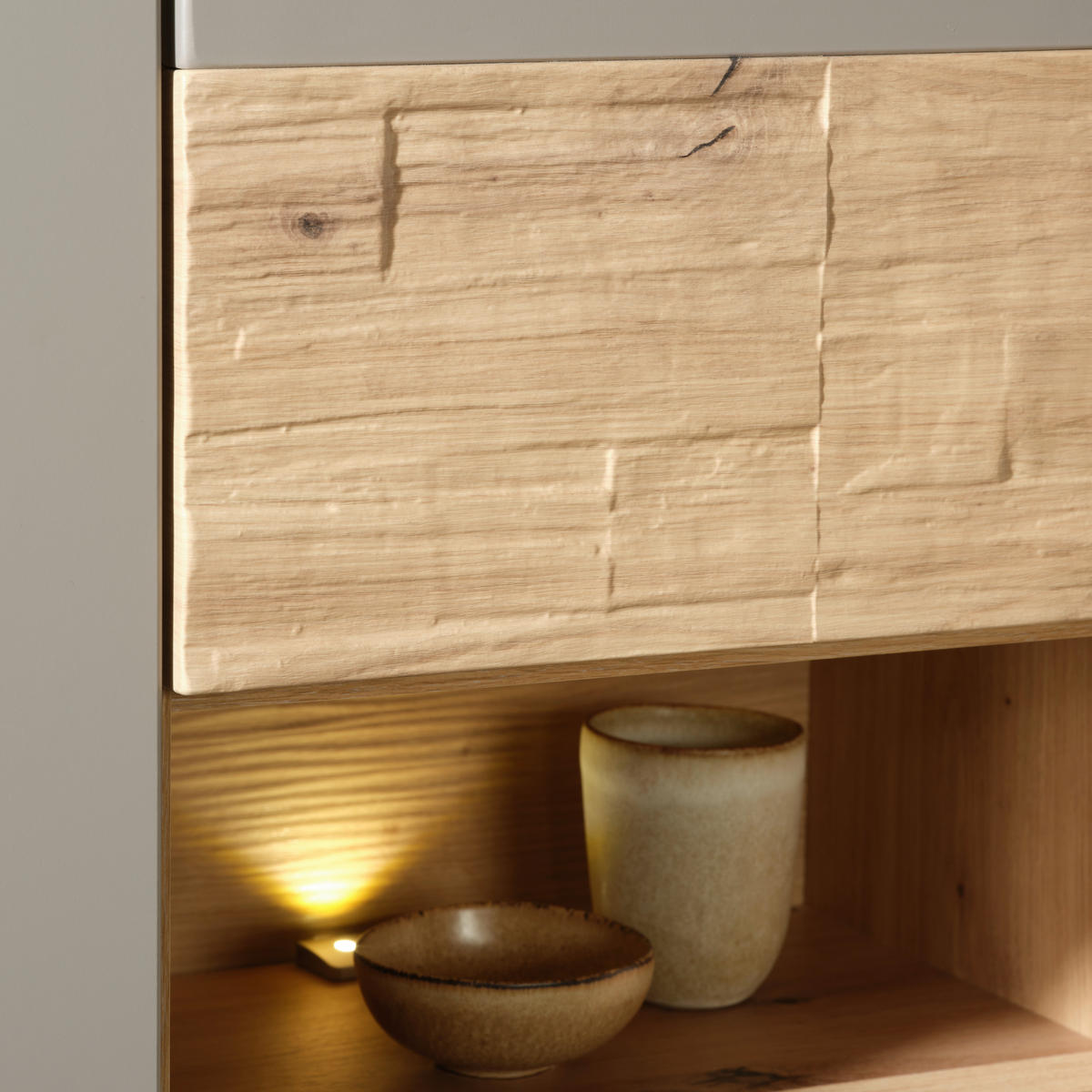 VITRINA boja hrasta   - boja hrasta, Moderno, pločasti materijal (70/197/38cm) - Hom`in