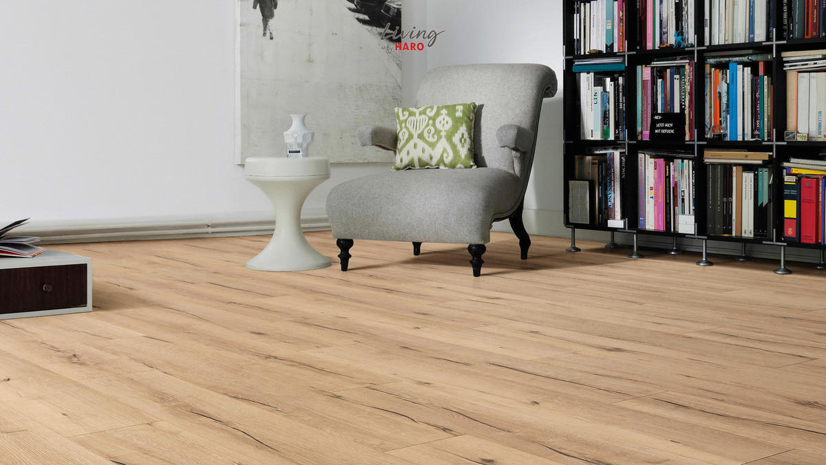 LAMINATBODEN  per  m² - Hellbraun/Eichefarben, Natur, Holzwerkstoff (128,2/19,3/0,7cm) - Living by HARO