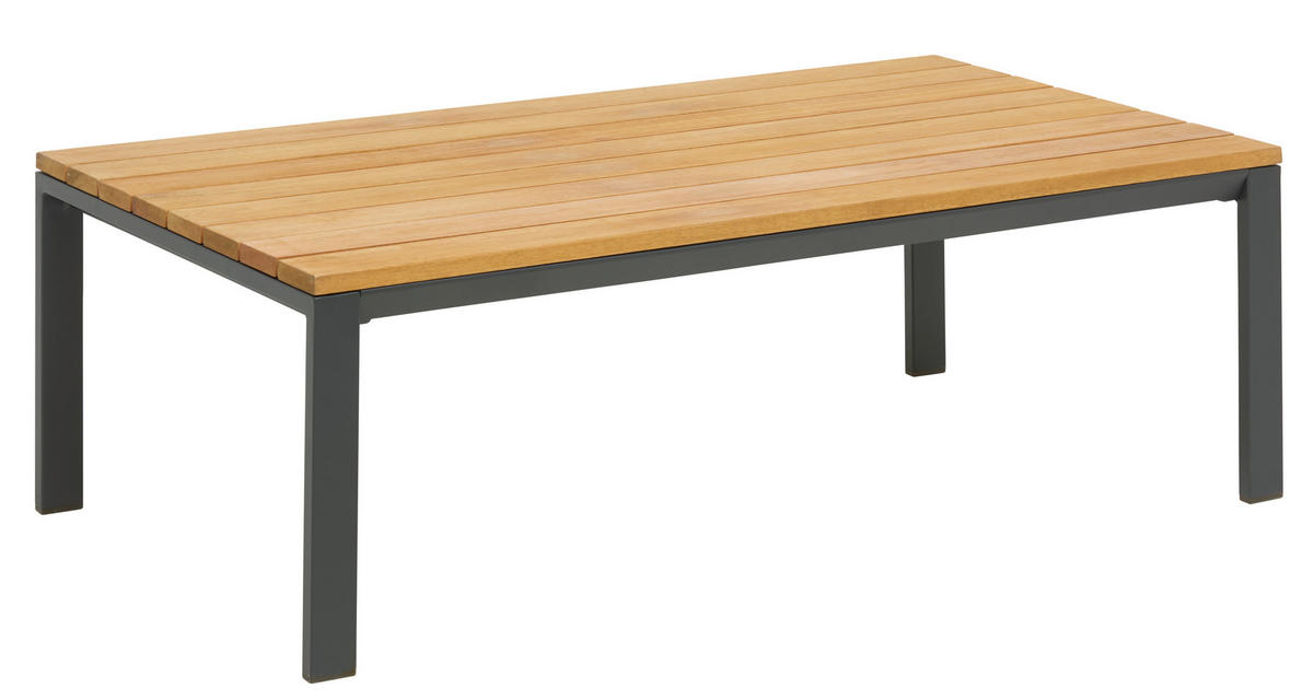 LOUNGETISCH 120/65/40 cm  - Anthrazit/Naturfarben, Design, Holz/Metall (120/65/40cm) - Ambia Garden