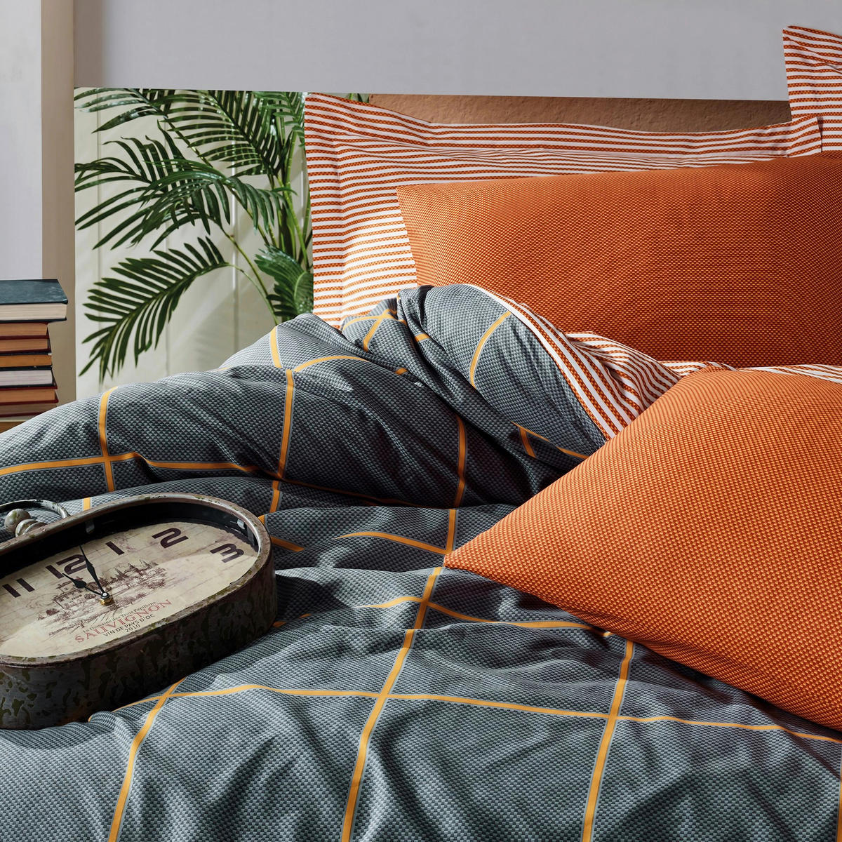 BETTWÄSCHE 135/200 cm  - Multicolor/Dunkelblau, Basics, Textil (135/200cm)