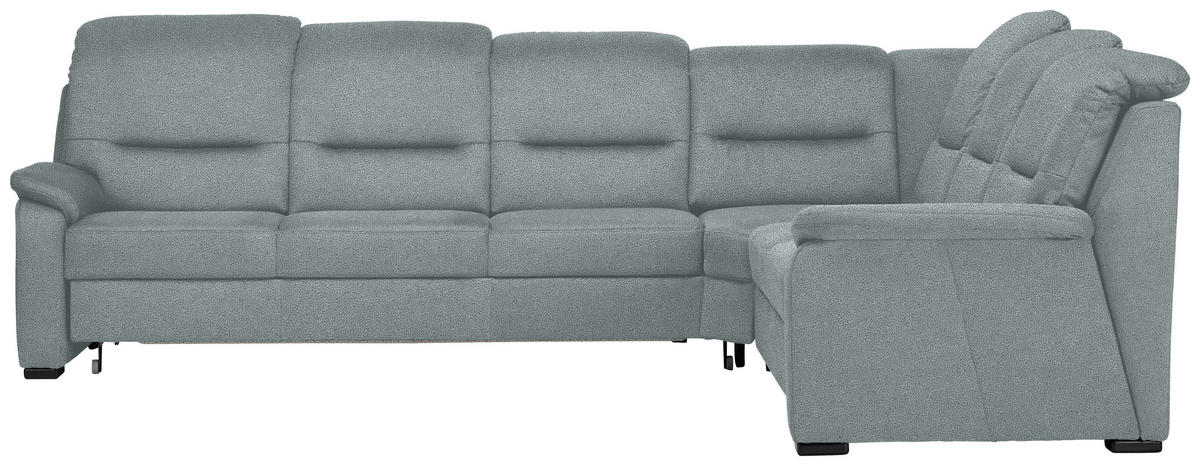 ECKSOFA in Mikrofaser Hellblau  - Schwarz/Hellblau, Konventionell, Holz/Textil (303/245cm) - Beldomo Comfort