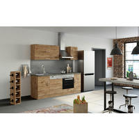 KÜCHENLEERBLOCK 210 cm   in Schieferfarben, Eiche Wotan  - Chromfarben/Schieferfarben, MODERN, Holzwerkstoff/Metall (210cm) - Held