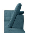 ECKSOFA Blau Chenille  - Chromfarben/Blau, KONVENTIONELL, Kunststoff/Textil (260/205cm) - Carryhome