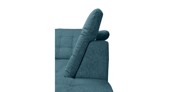 ECKSOFA Blau Chenille  - Chromfarben/Blau, KONVENTIONELL, Kunststoff/Textil (260/205cm) - Carryhome