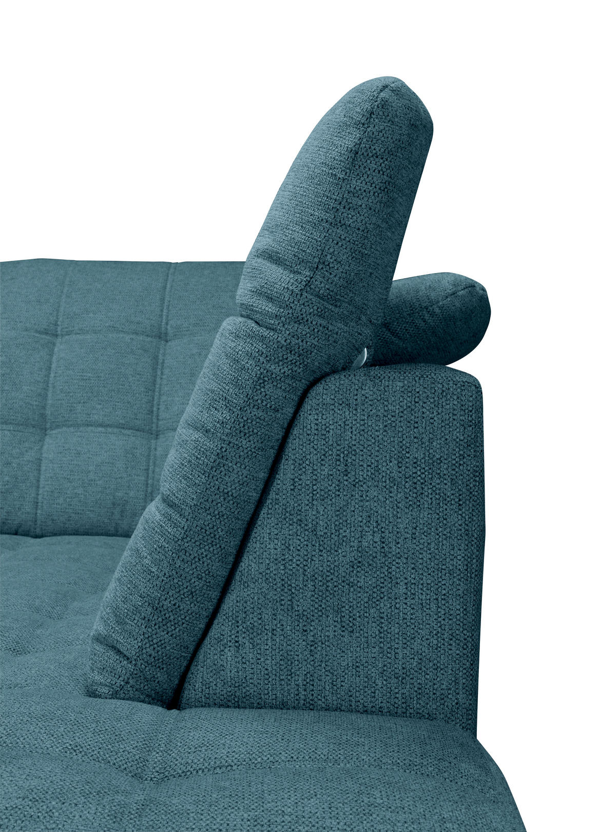 ECKSOFA Blau Chenille  - Chromfarben/Blau, KONVENTIONELL, Kunststoff/Textil (260/205cm) - Carryhome