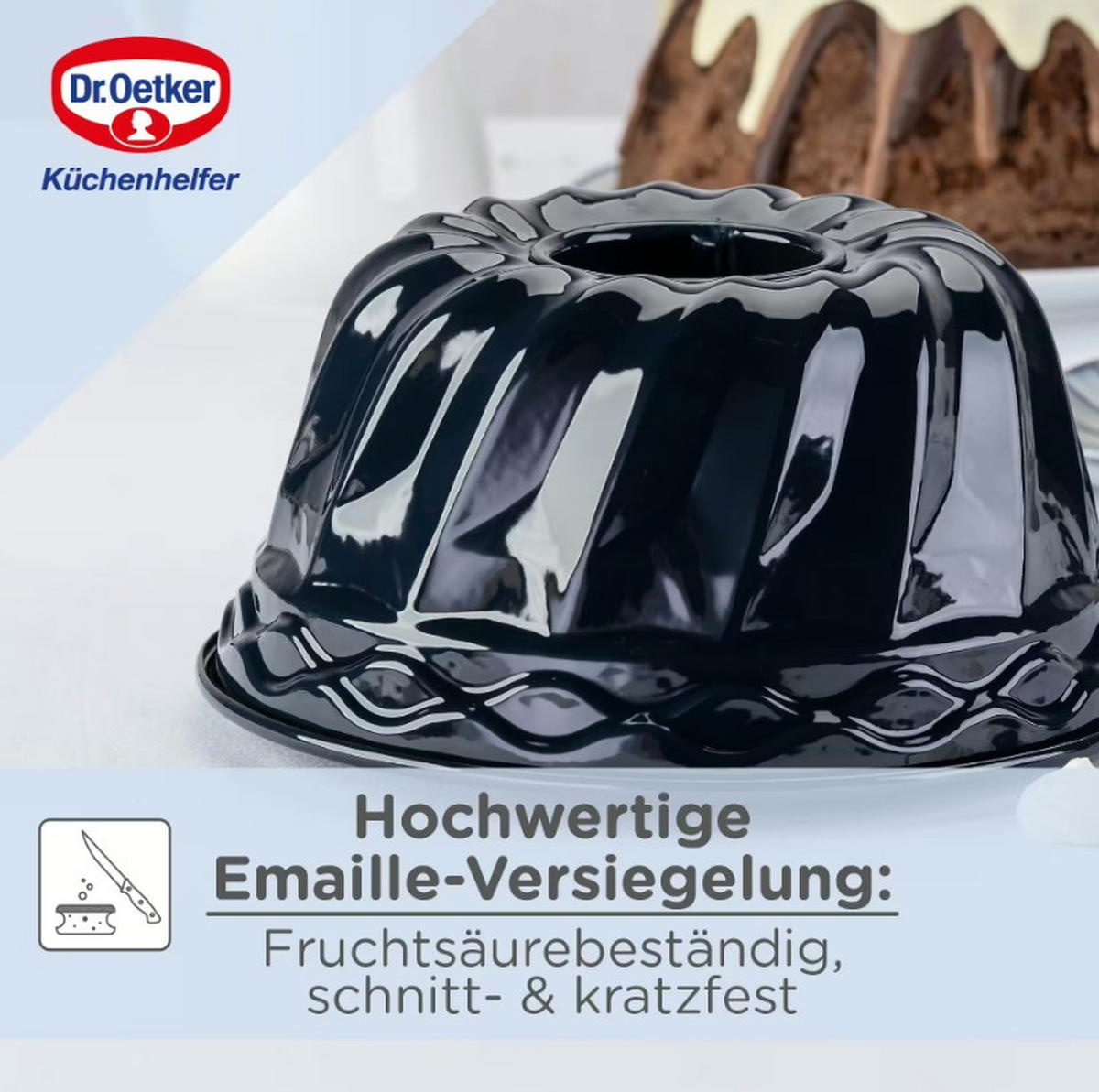 GUGELHUPFFORM 22 cm  - Blau, Basics, Metall (22cm) - Dr.Oetker