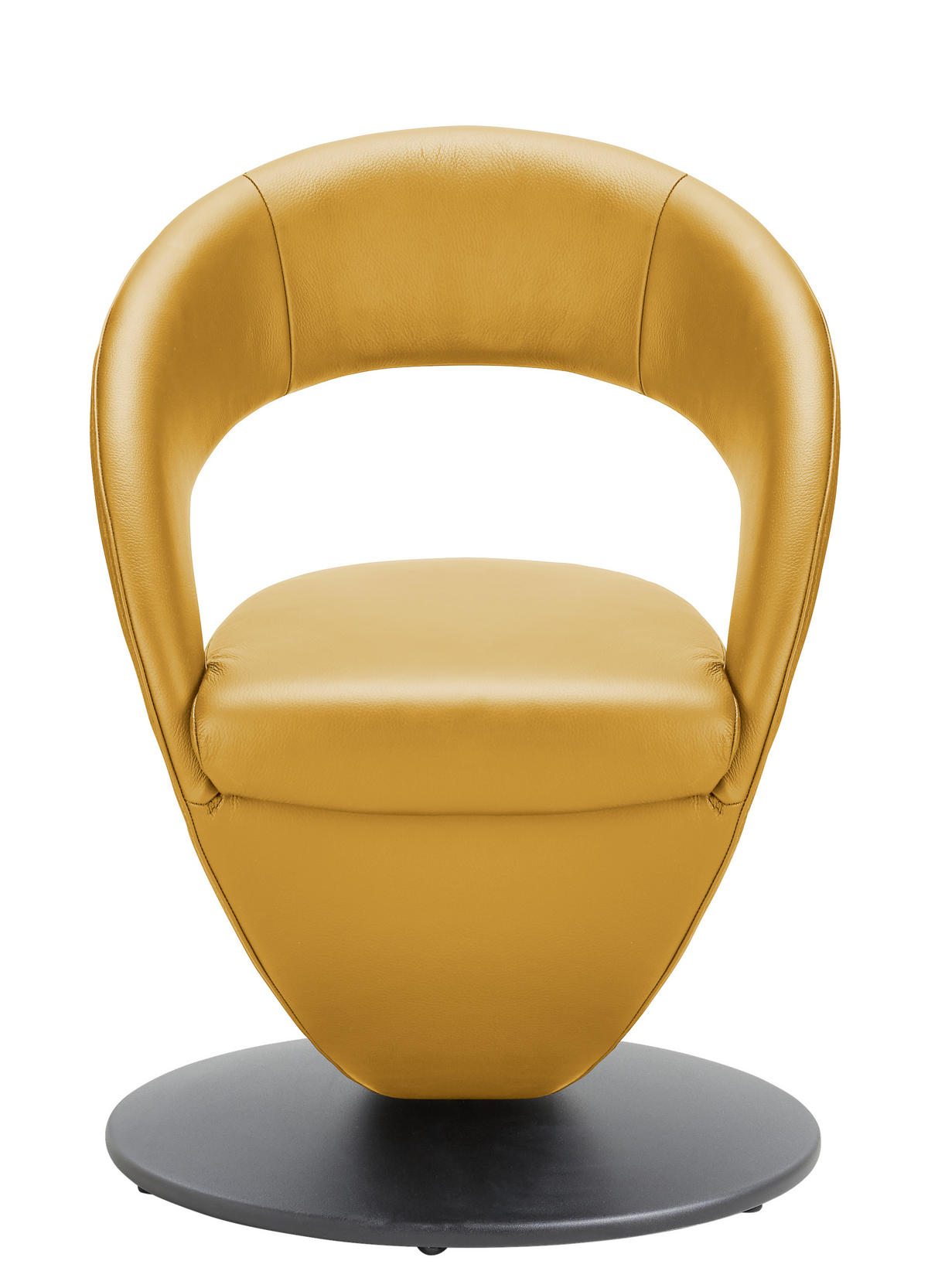 STUHL Echtleder Orange, Schwarz  - Schwarz/Orange, Design, Leder/Metall (62/86/61cm) - Moderano