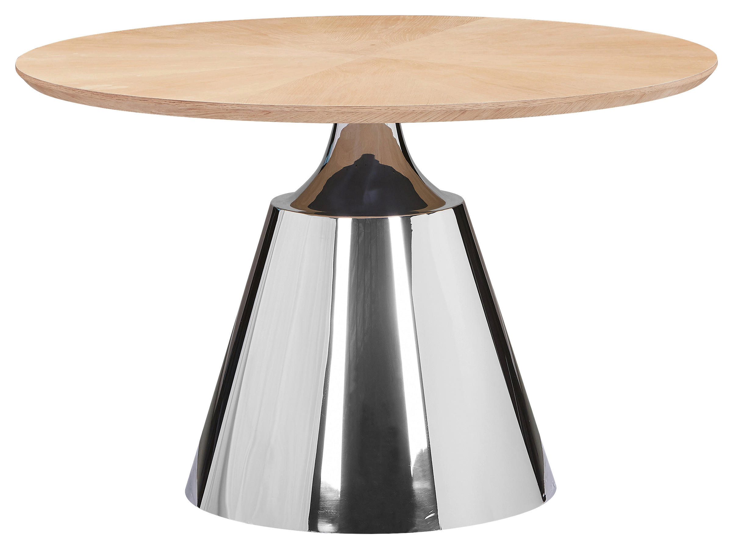 ESSTISCH 120/120/75 cm teilmassiv  Holz, Metall Variantenauswahl rund Eichefarben  - Edelstahlfarben/Eichefarben, Design, Holz/Metall (120/120/75cm) - Novel