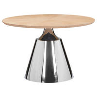 ESSTISCH 120/120/75 cm teilmassiv  Holz, Metall Variantenauswahl rund Eichefarben  - Edelstahlfarben/Eichefarben, Design, Holz/Metall (120/120/75cm) - Novel