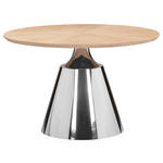 ESSTISCH 120/120/75 cm teilmassiv  Holz, Metall Variantenauswahl rund Eichefarben  - Edelstahlfarben/Eichefarben, Design, Holz/Metall (120/120/75cm) - Novel