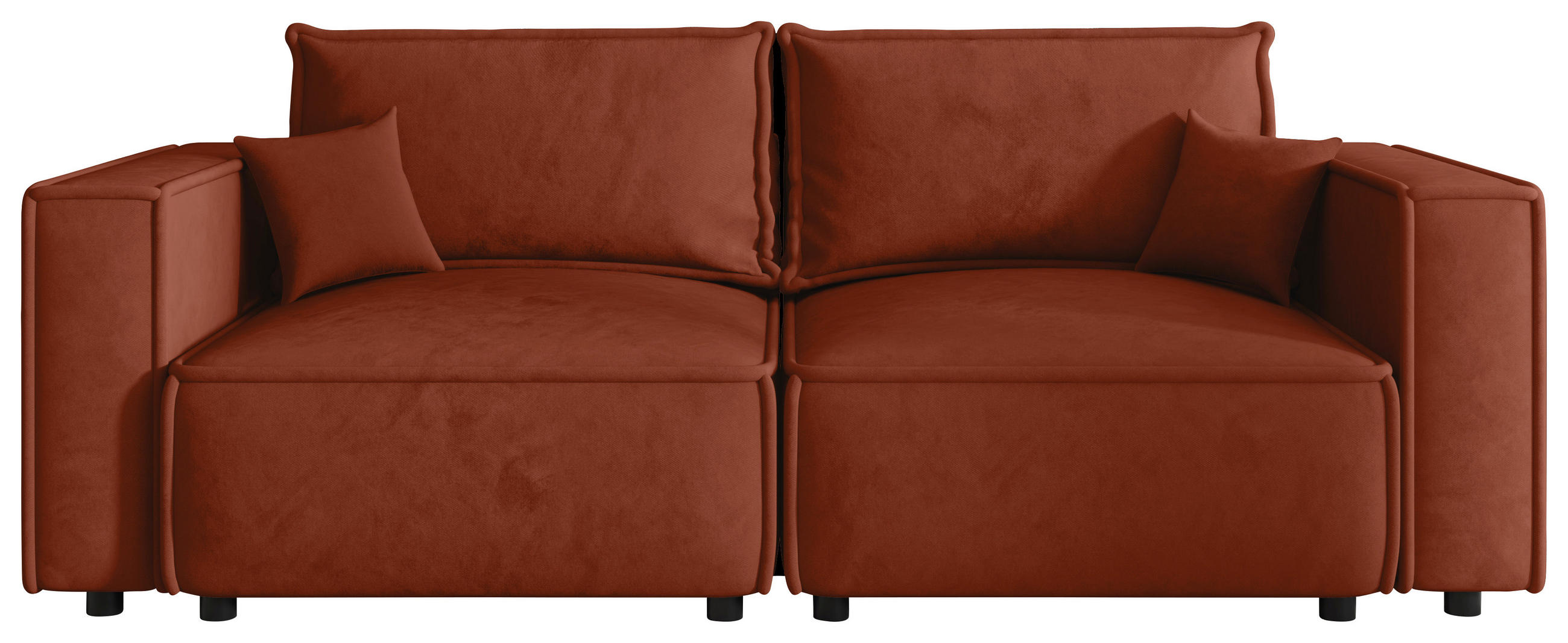 SOFA Webstoff Terracotta  - Terracotta/Schwarz, MODERN, Kunststoff/Textil (250/68/104cm) - Xora