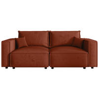 SOFA Webstoff Terracotta  - Terracotta/Schwarz, MODERN, Kunststoff/Textil (250/68/104cm) - Xora