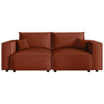 SOFA Webstoff Terracotta  - Terracotta/Schwarz, MODERN, Kunststoff/Textil (250/68/104cm) - Xora