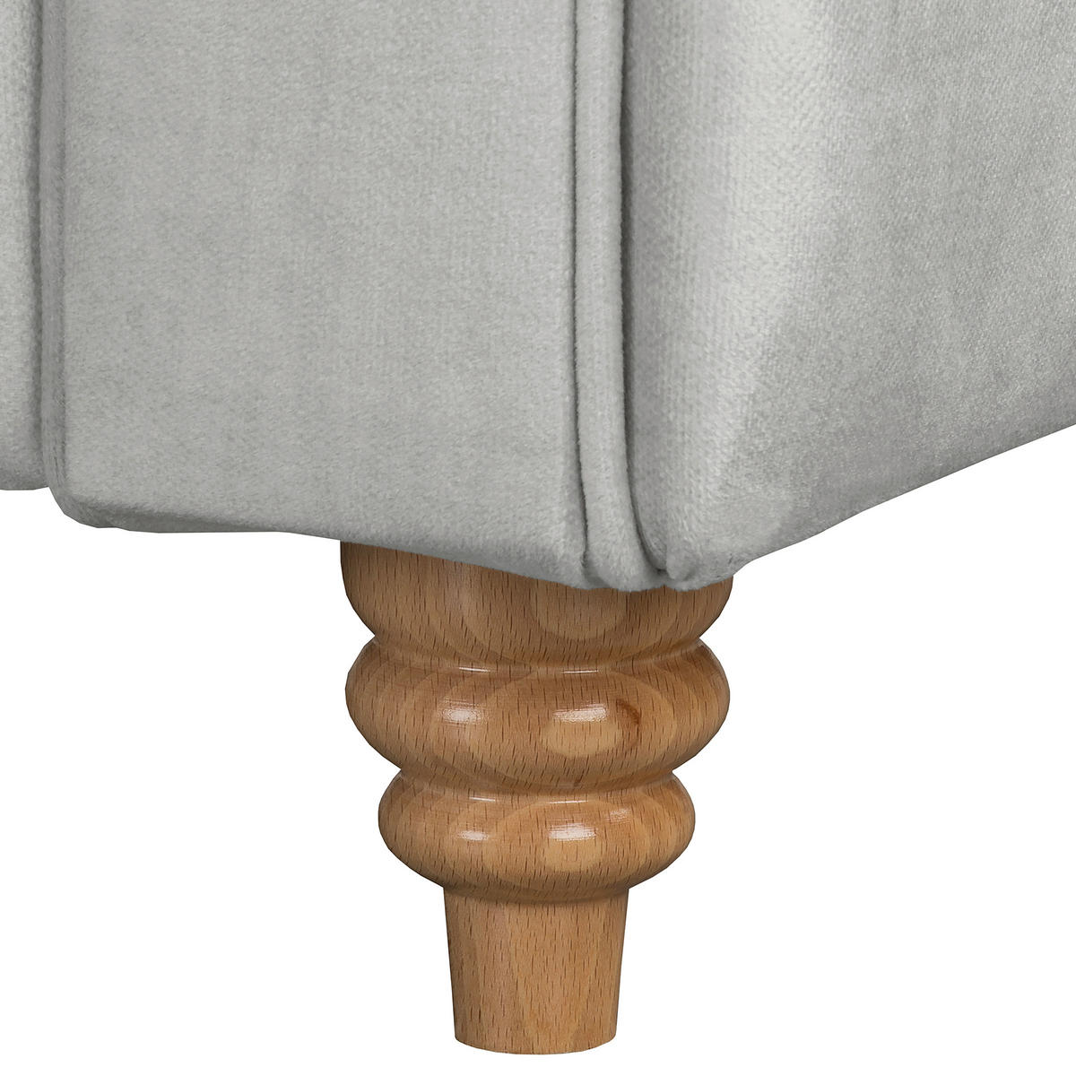 ECKSOFA Mikrofaser Hellgrau  - Hellgrau/Braun, Design, Holz/Textil (182/284cm) - P & B