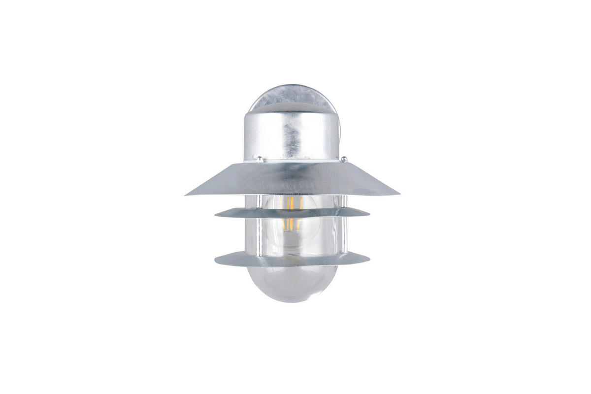 AUSSENWANDLEUCHTE Ruvuma 23.5/22/26 cm  - Klar/Zinkfarben, KONVENTIONELL, Glas/Metall (23.5/22/26cm) - Trio Leuchten