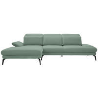 ECKSOFA in Flachgewebe Mintgrün  - Schwarz/Mintgrün, Design, Textil/Metall (180/289cm) - Stylife